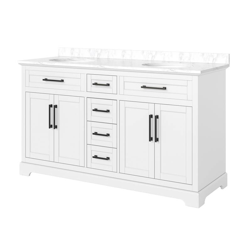 Bathroom Vanity with Marble Top and Sink