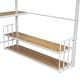 preview thumbnail 8 of 14, 61"H White Full Size Loft Bed with Open Frame Desk, Two 2-Tier Storage Shelves