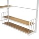 preview thumbnail 8 of 7, Full Size Loft Bed with Build-in Desk, Metal Bed with Storage Shelves and Charging Station for Bedroom, White
