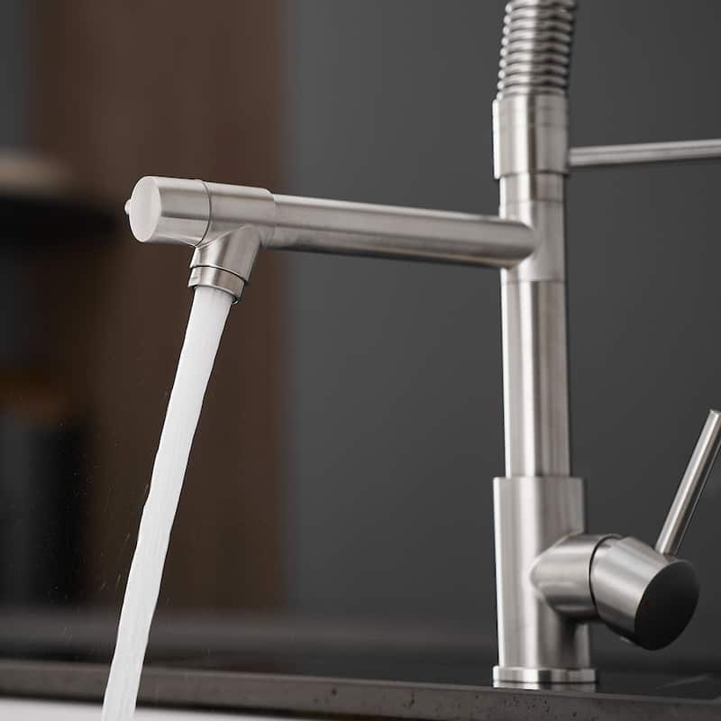 Modern Pull-out Spray Head Single Handle Kitchen Faucet