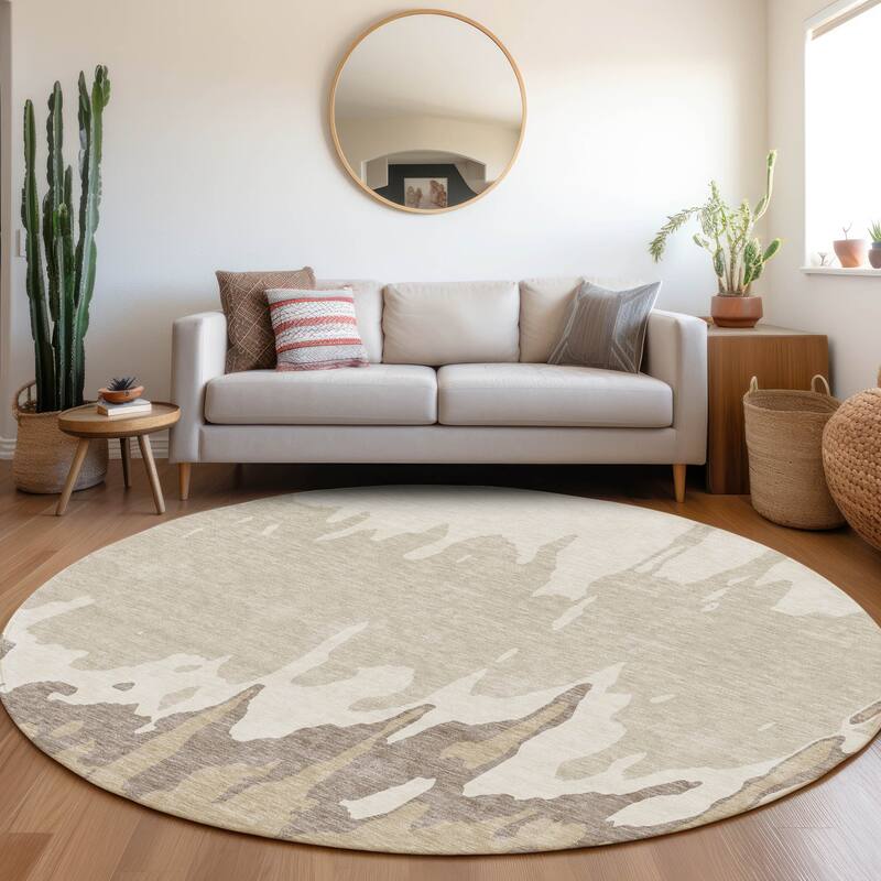 Premium Washable Super Soft Modern Drama Mayfield Rug - Ivory - 8' x 8'