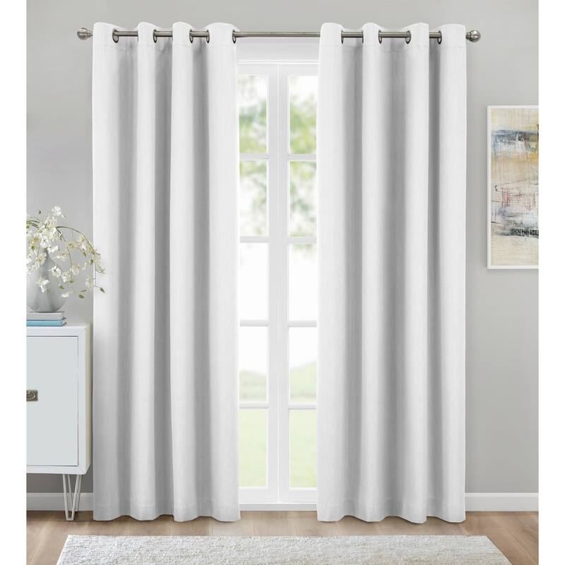 ThermaPlus Kelly Total Blackout Textured Curtain Panel - 52" x 95" - White