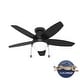 preview thumbnail 2 of 23, Hunter Lilliana Low Profile Ceiling Fan w/LED Light Kit, Pull Chain, Exclusive SureSpeed - Modern, Transitional