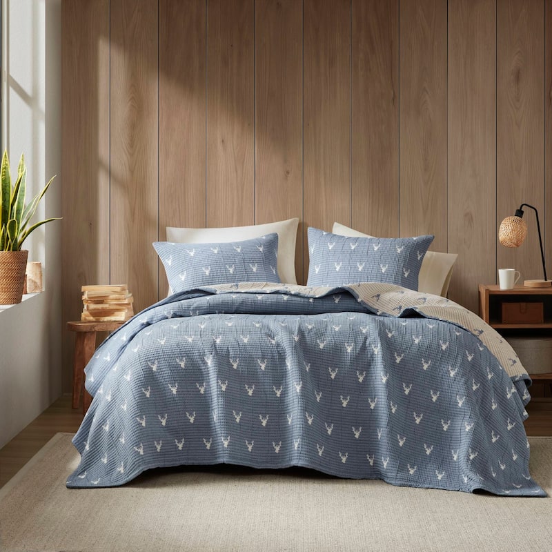 Woolrich Keystone Coverlet Set - Blue - Queen