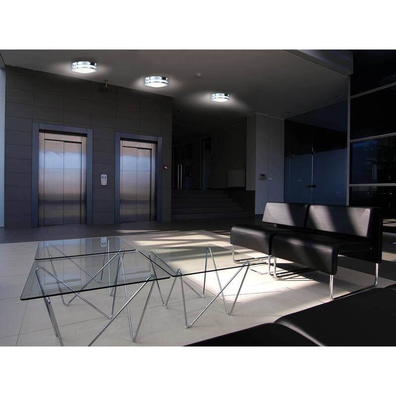 Access Lighting Solero Chrome 14-inch Dimmable LED Flush Mount