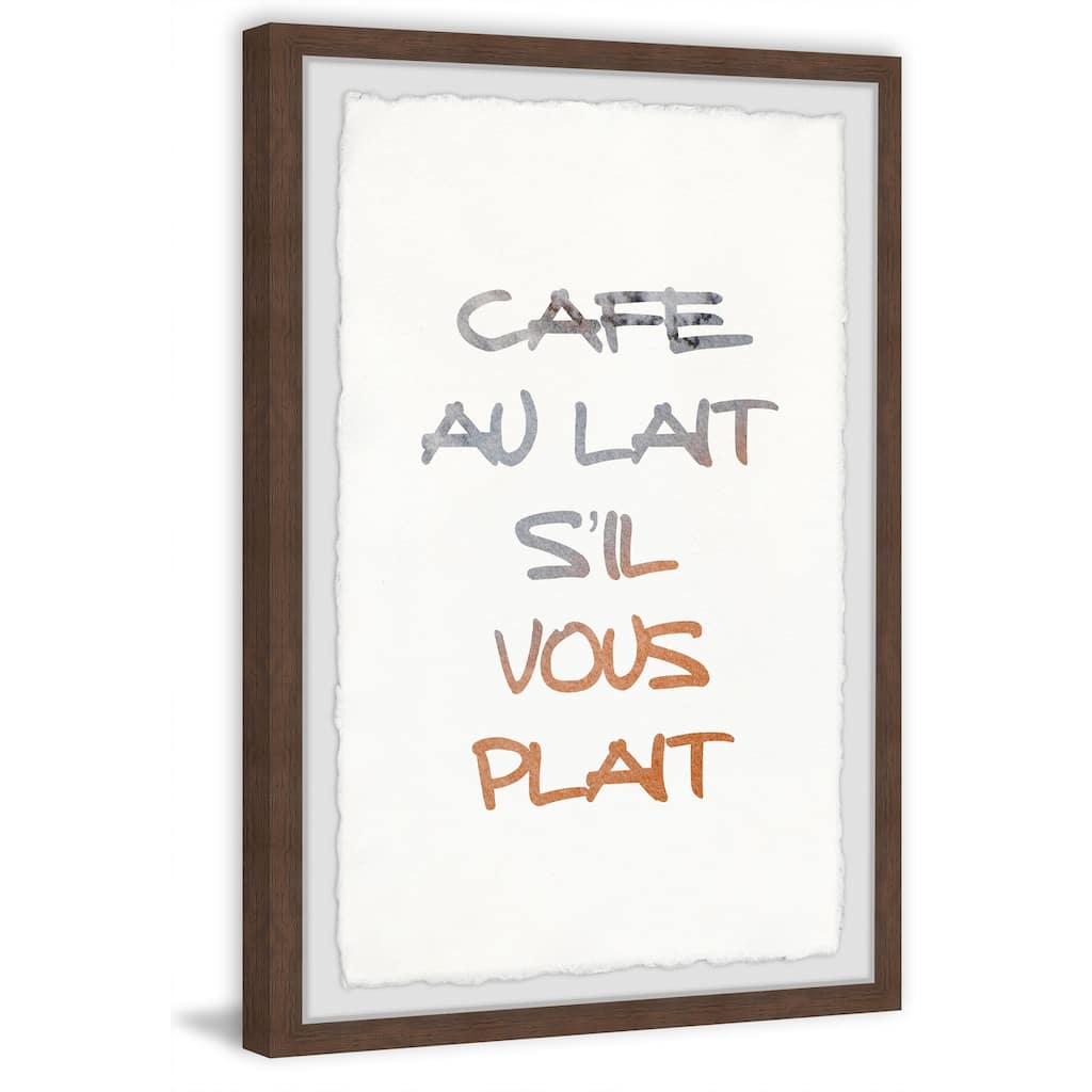CafÃ© Au Lait S'il Vous Plait Framed Wall Art, Elegant Home Touch - Sophisticated Artwork for Refined Décor