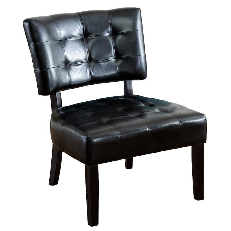 Faux Leather Tufted Accent Chair with Oversized Seating