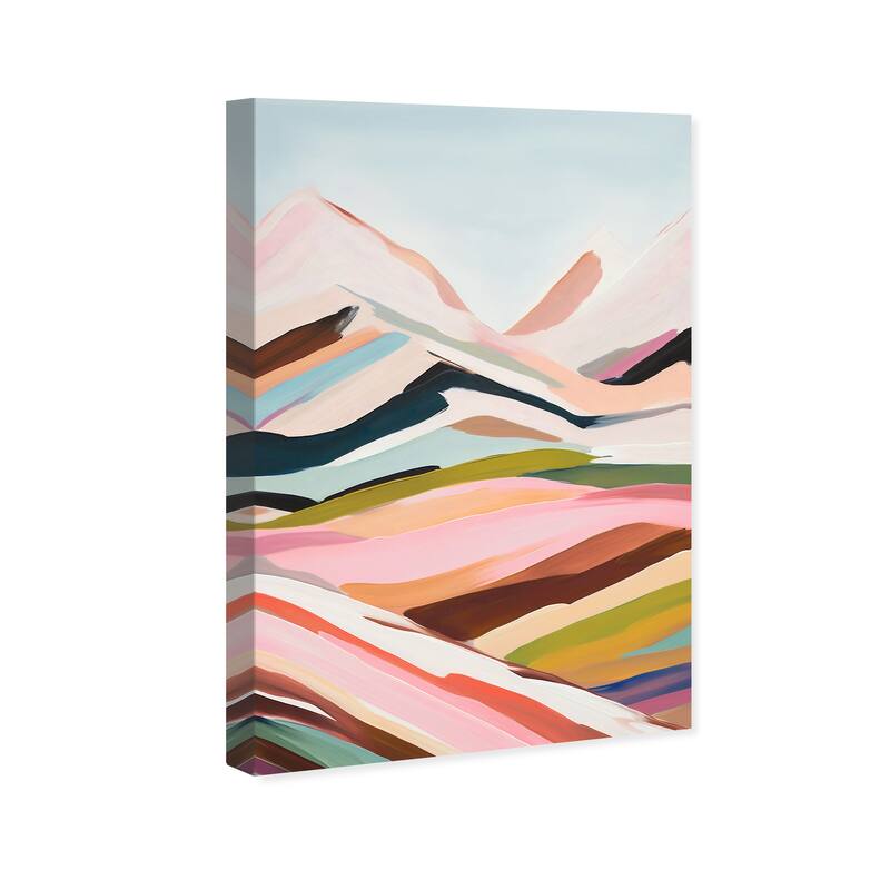 Wynwood Studio Abstract Colorful Pastel Territory Pink and Pastel Pink Modern & Contemporary Wall Art Canvas Print