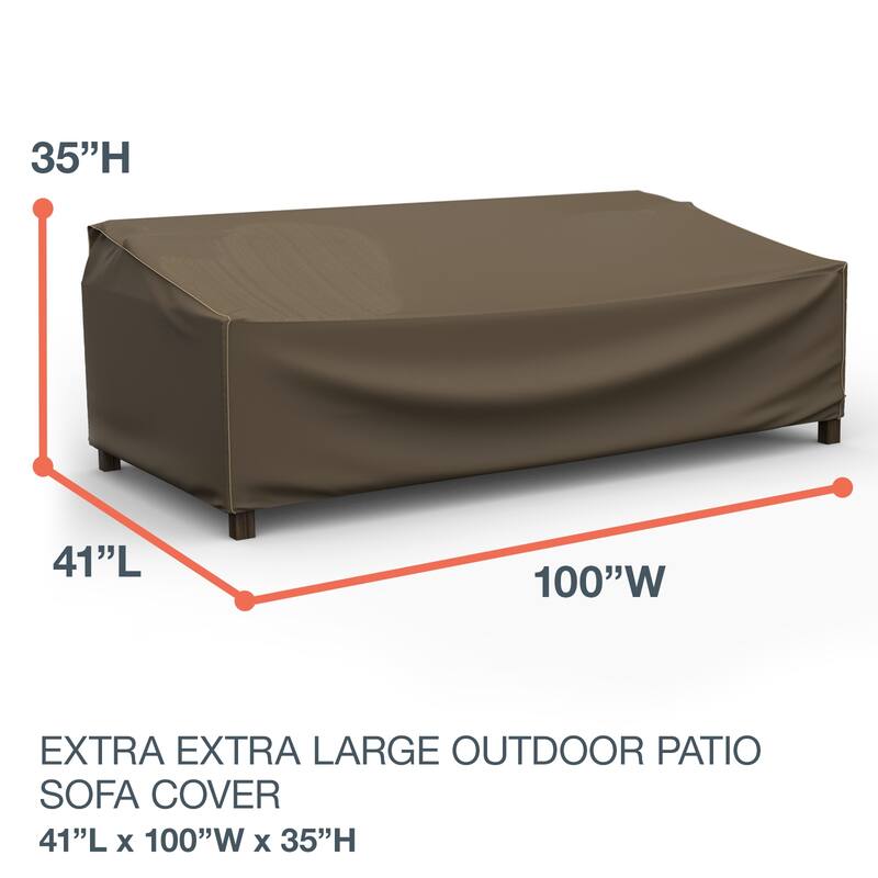 Budge StormBlock™ Hillside Black and Tan Patio Sofa Cover Multiple Sizes