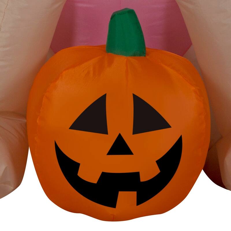 Gemmy Airblown Skye w/Pumpkin Nick, 3 ft Tall, Multi