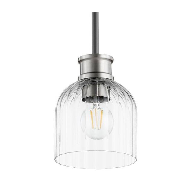 Quorum International Monarch 6" Wide Mini Pendant - Noir / Satin Nickel