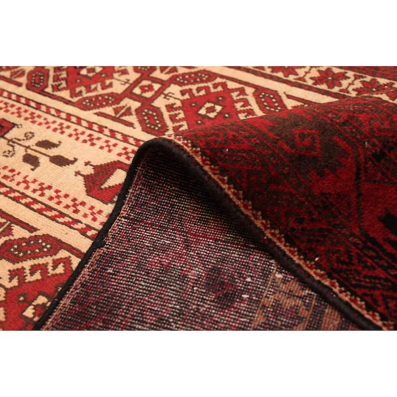 ECARPETGALLERY Hand-knotted Teimani Beige, Red Wool Rug - 3'1 x 5'9