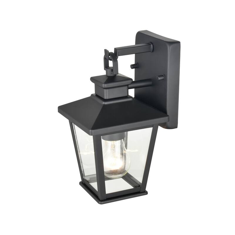 Millennium Lighting Bellmon 1 Light Outdoor Wall Sconce in Powder Coat Black with Clear Glass Shade