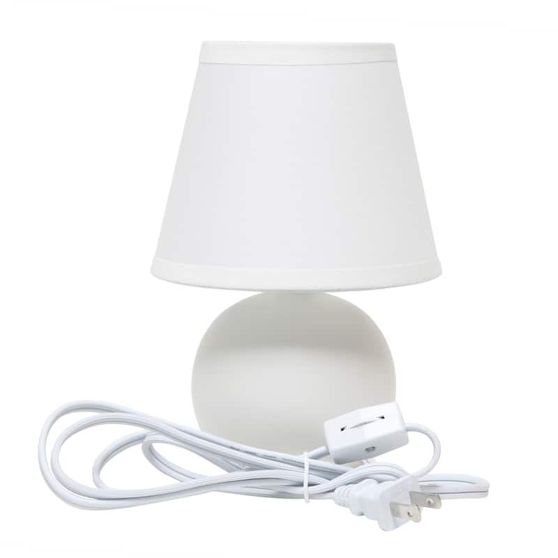 8.66" Petite Orb Lamp Two Pack Set w Matching Fabric Shade