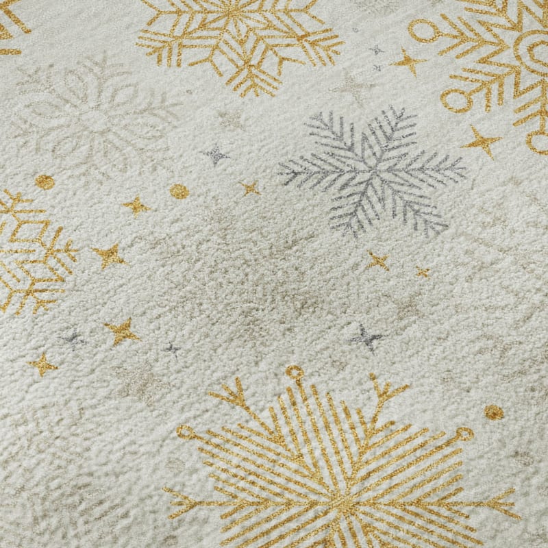 Premium Washable Super Soft Winter Snowflake Mayfield Rug