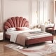 preview thumbnail 18 of 26, Full Platform Bed with Velvet Headboard, No Box Spring Needed
