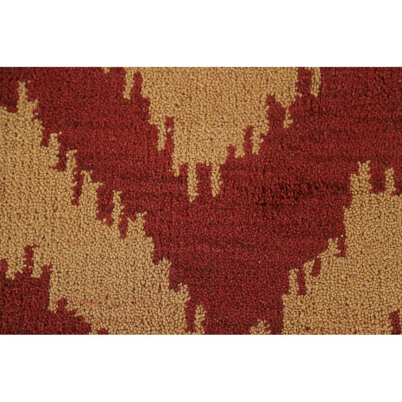 Hand Knotted Oriental 100% Wool Carpet Modern All-Over Yellow & Gold Gabbeh Area Rug - 8' 0'' X 5' 2''