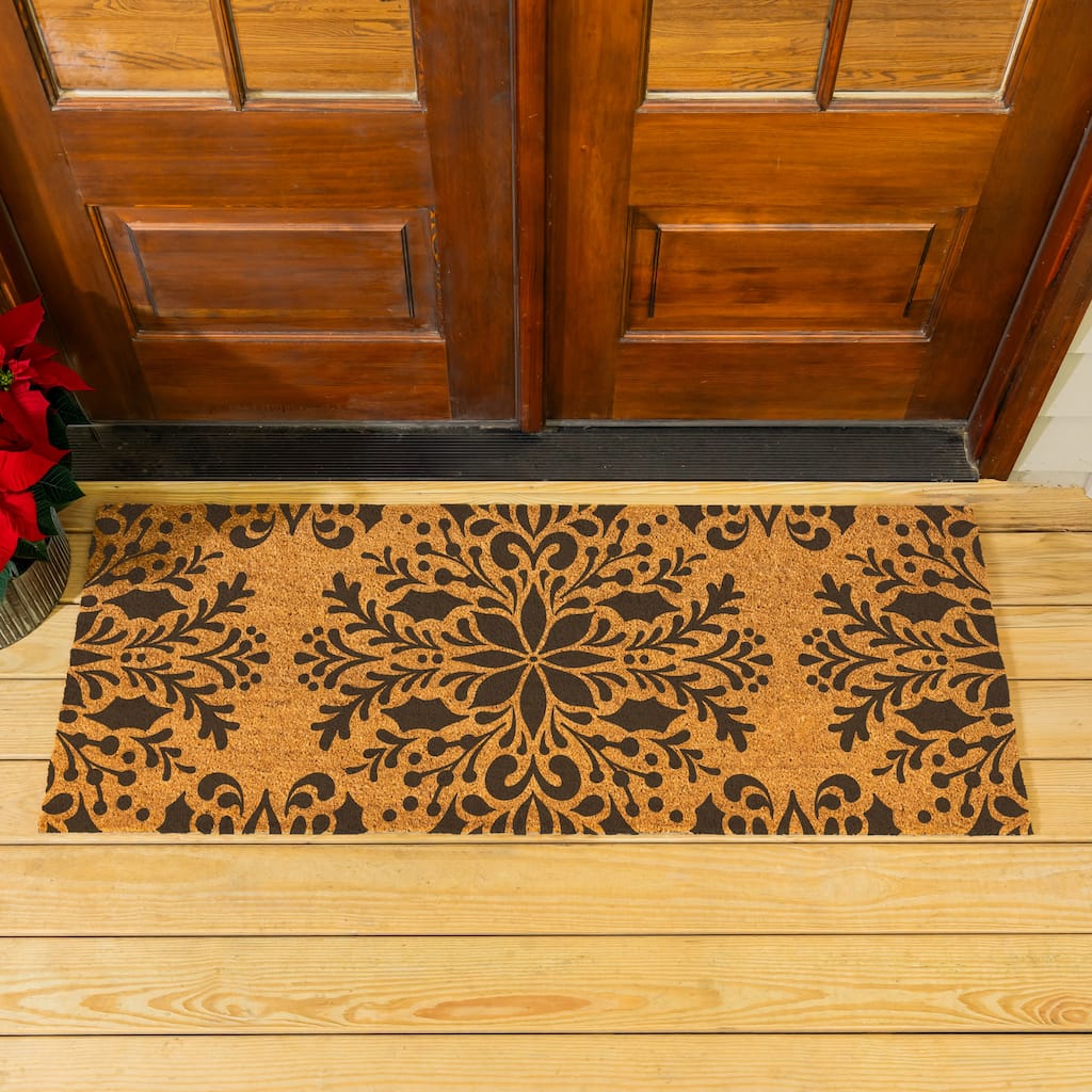 Holiday Geometric Coir Door Mat - 60"x24"