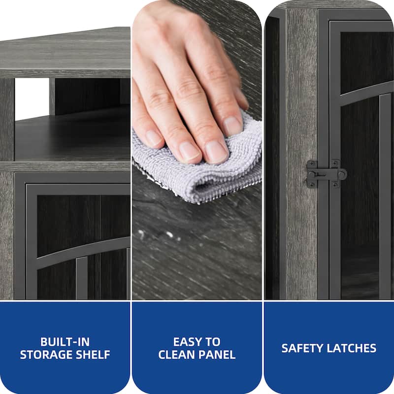 Moasis 52" Corner Dog Crate Furniture, End Table Cage for Large Dogs