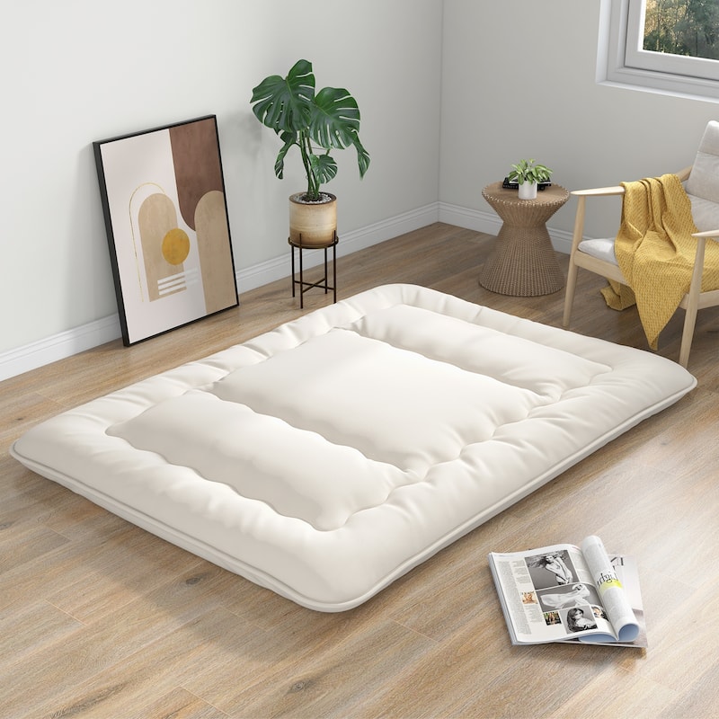 Futon Mattress Floor Sleeping Pad with Washable Cover