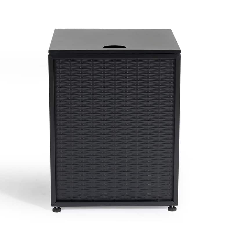 Propane Tank Cover with Imitation Woven Rattan Surface - Black