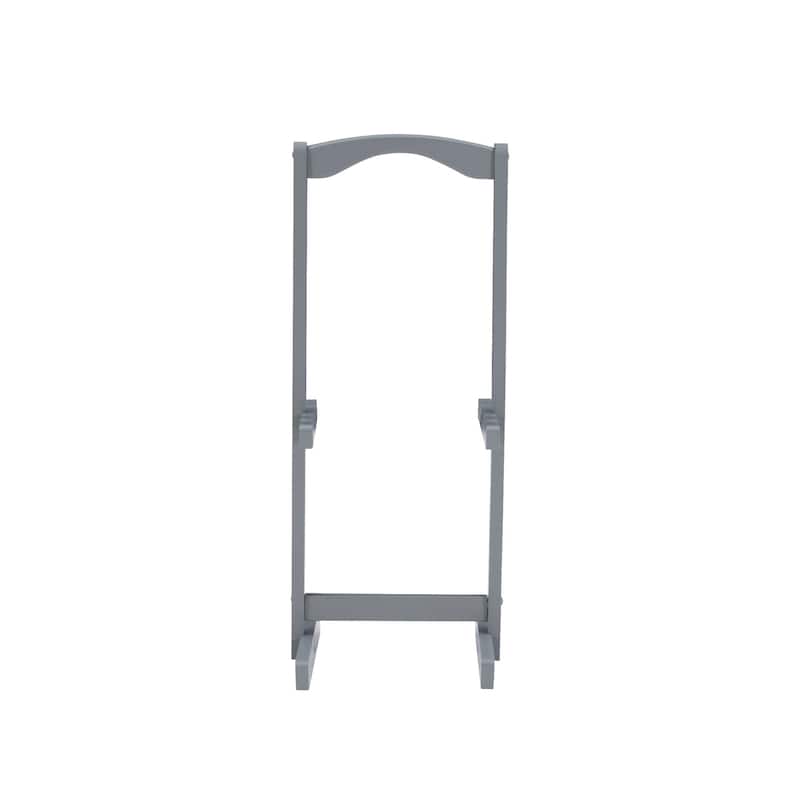 4-Piece Planked Top Folding Tray Table Set - 26.5" - Gray