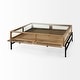 preview thumbnail 24 of 43, Arelius Light Brown Solid Wood w/ Black Iron Base Square Display Coffee Table