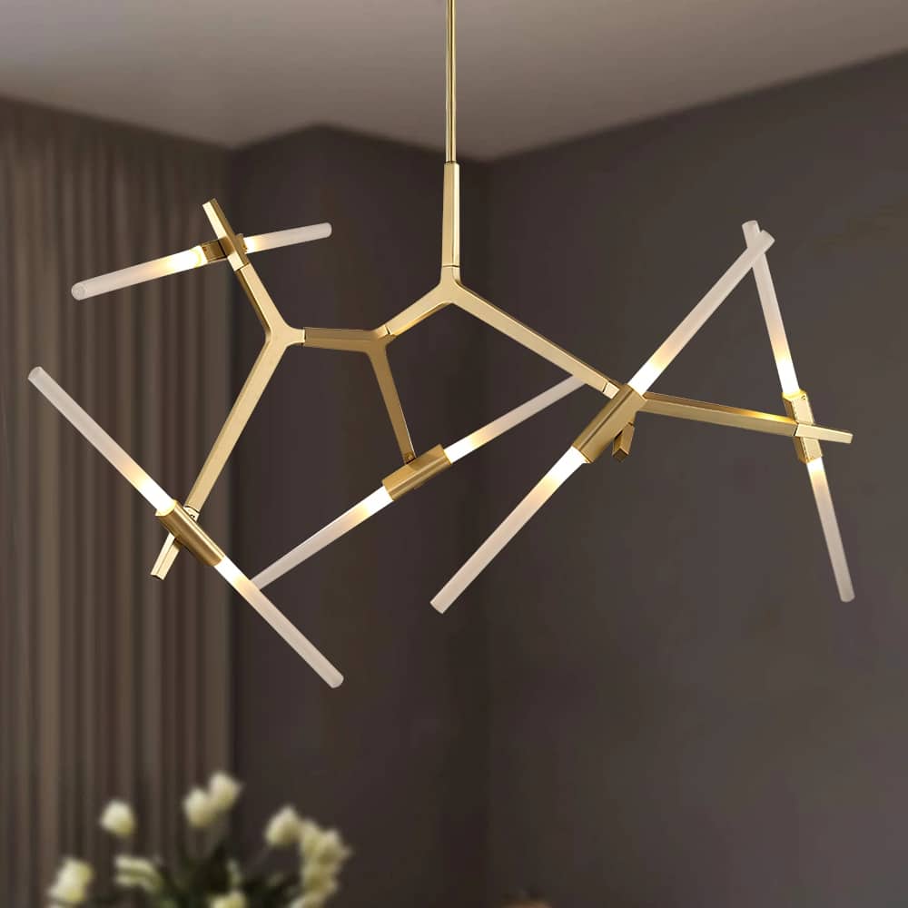 10 - Light Modern Industrial G9 Branch Chandelier with Glass Shade