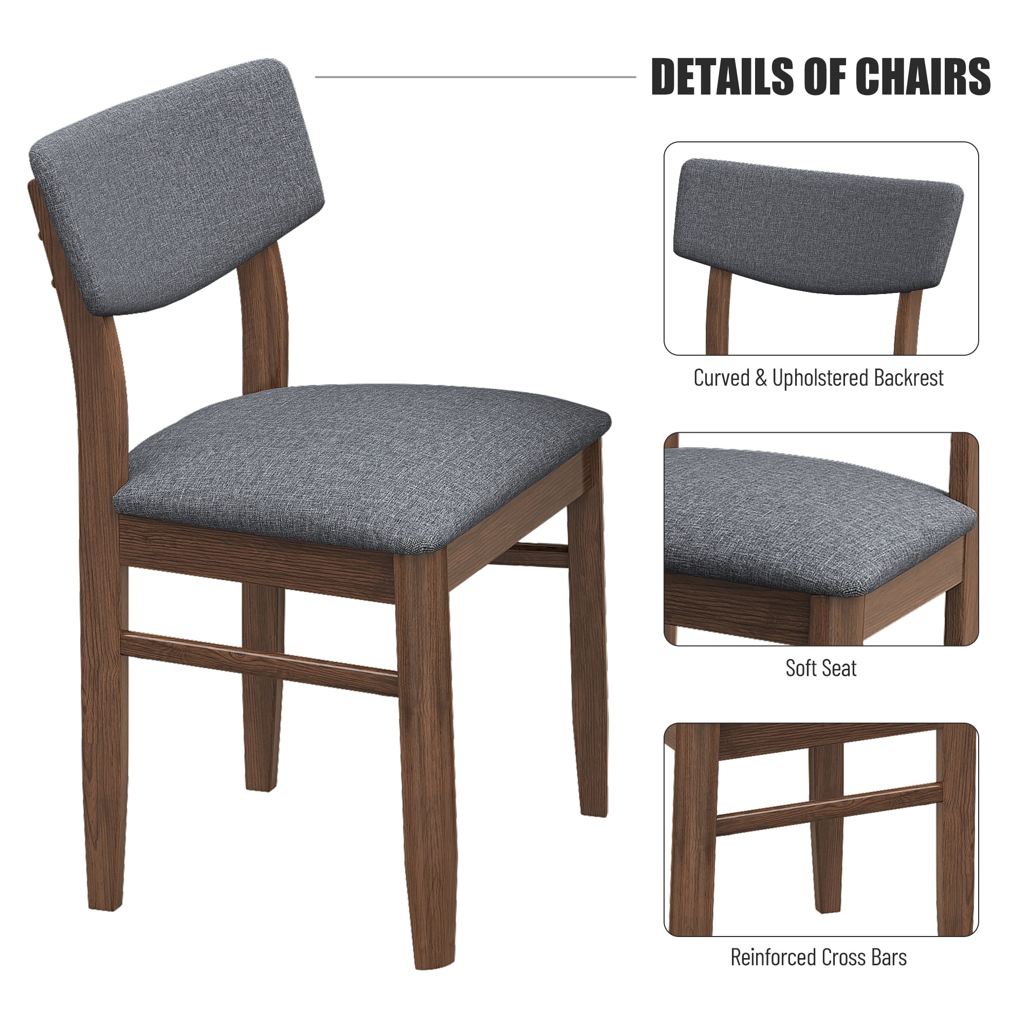 Retro fabric 2025 dining chairs