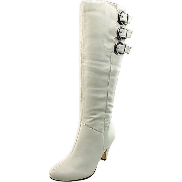 white knee high boots wide calf