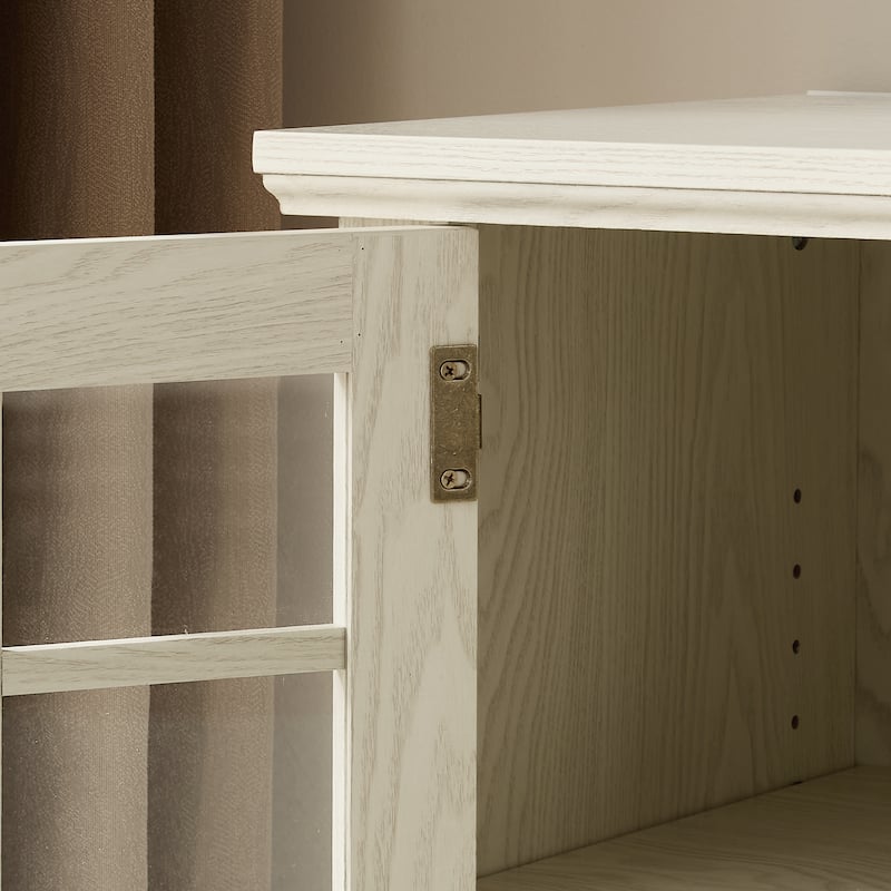 70" Modern TV Stand with 2-Door Storage, Faux Stone Media Console Cabinet, Large Entertainment Center for Living Room