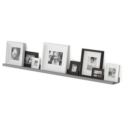 Wallniture Denver 46 Inch Picture Ledge, Gray Floating Shelf for Photo Storage