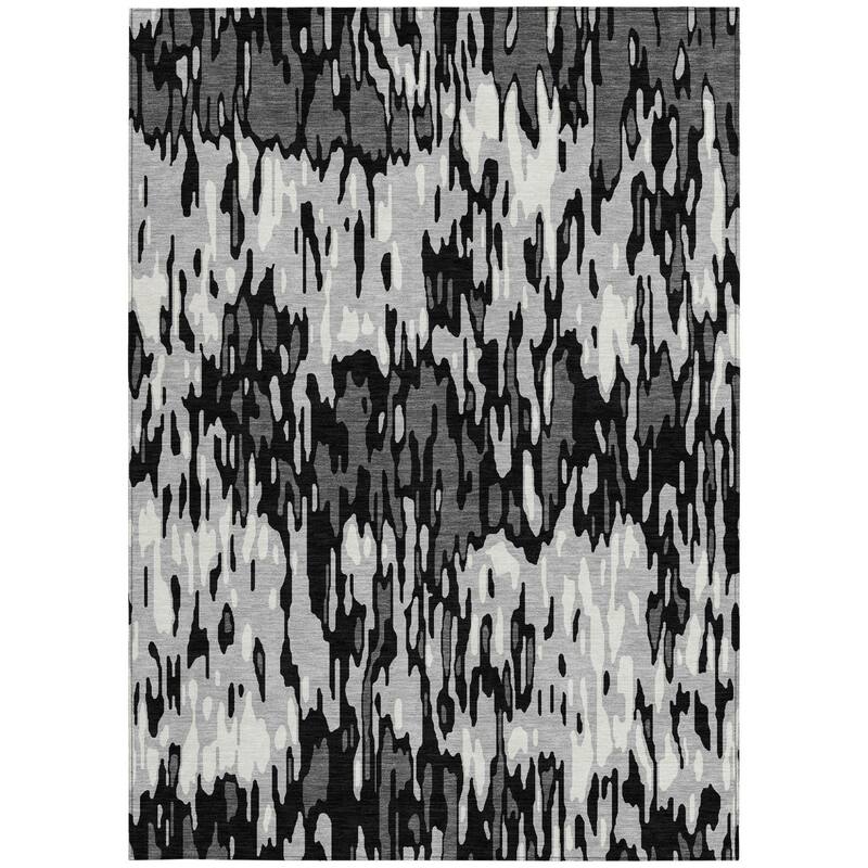 HomeRoots Striped Transitional Rectangle Outdoor Rug