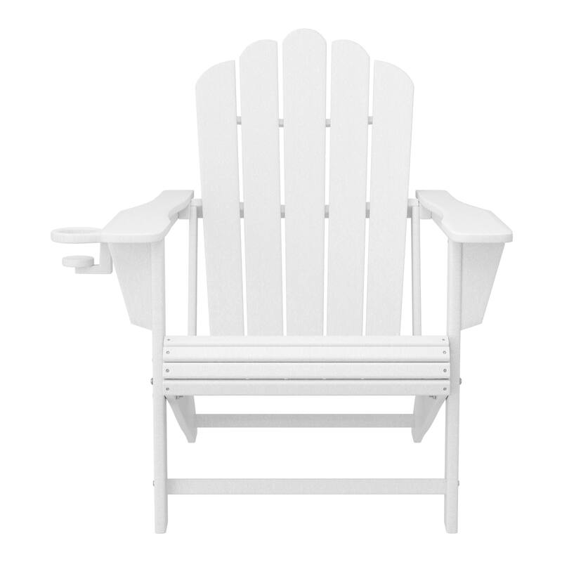 Aderson Outdoor Poly Adirondack Chairs with Cupholders (Set of 8)