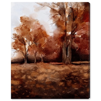 Art Remedy November Landscape Gallery Wrapped Landscape 1 Piece Canvas Wall Art Watercolor Style