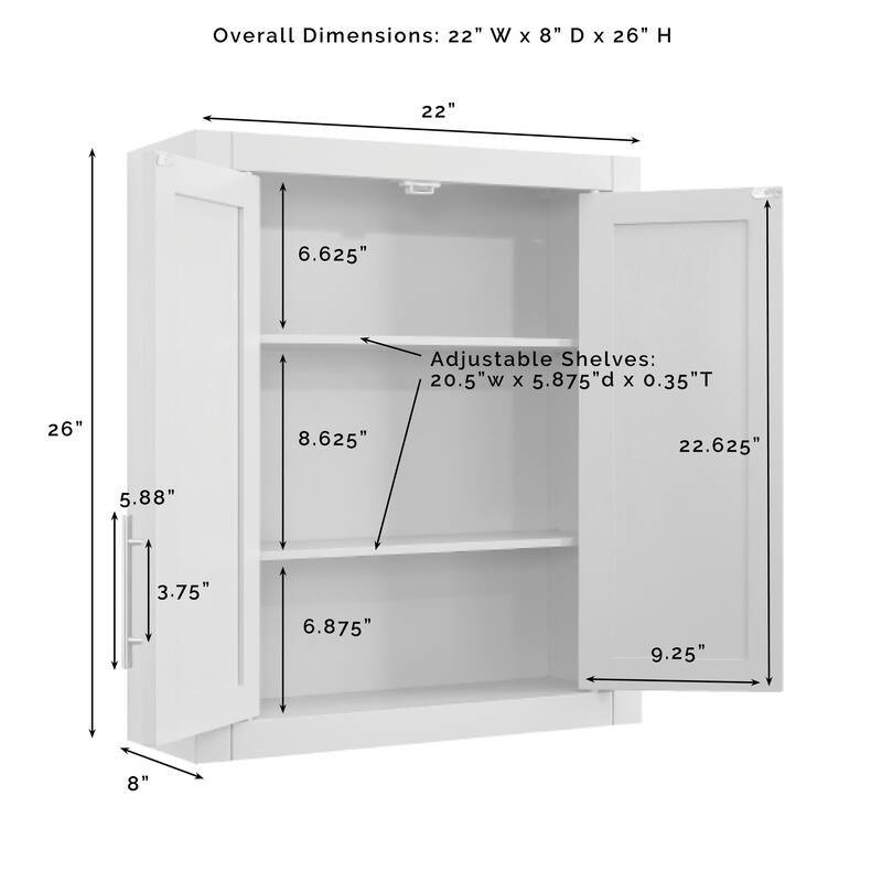 Crosley Savannah 3Pc Wall Storage Cabinet White