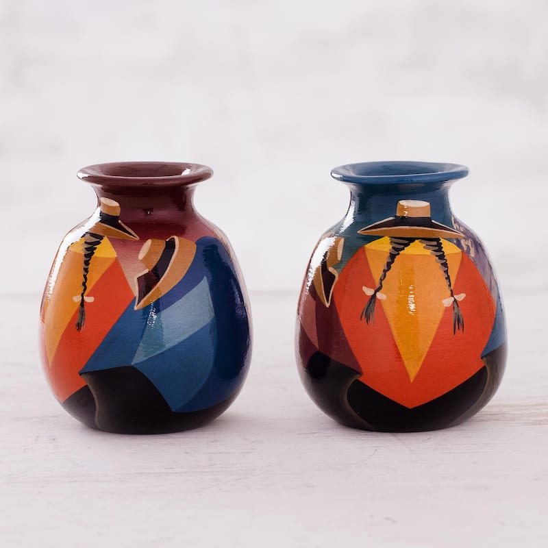 Set of 2 Ceramic Get Together Vases