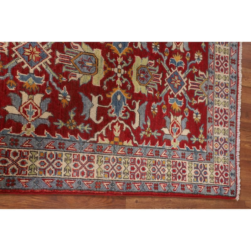 Red Kazak Oriental Foyer Rug Handmade Traditional Wool Carpet - 2'11" x 4'0"