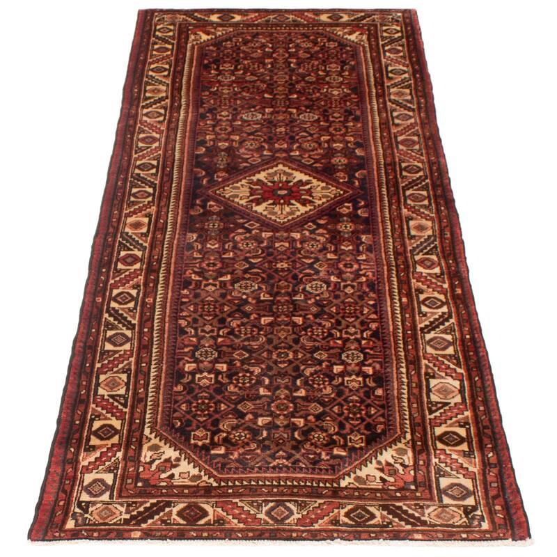 ECARPETGALLERY Hand-knotted Andelz Navy Wool Rug - 3'10 x 10'3