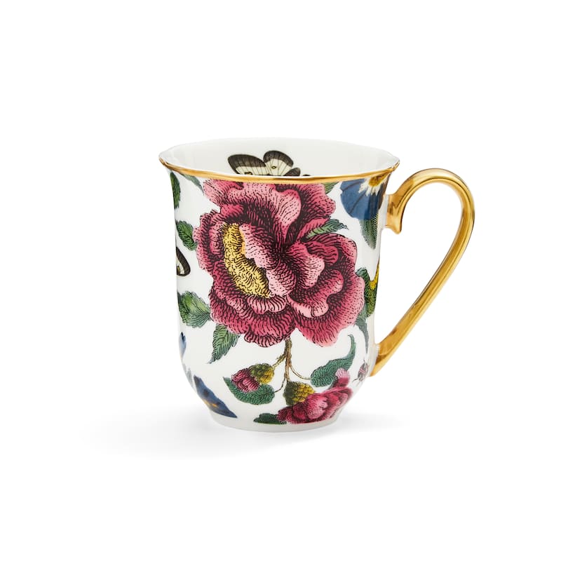 Spode Creatures of Curiosity Mug - White and Floral