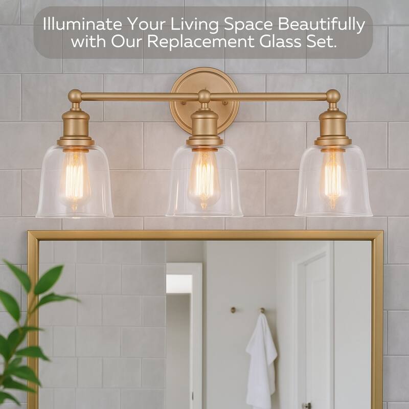 Ceiling Fan Light Covers: Clear Glass Shade Lamp Replacement Kit for Ceiling Fan Light Kits