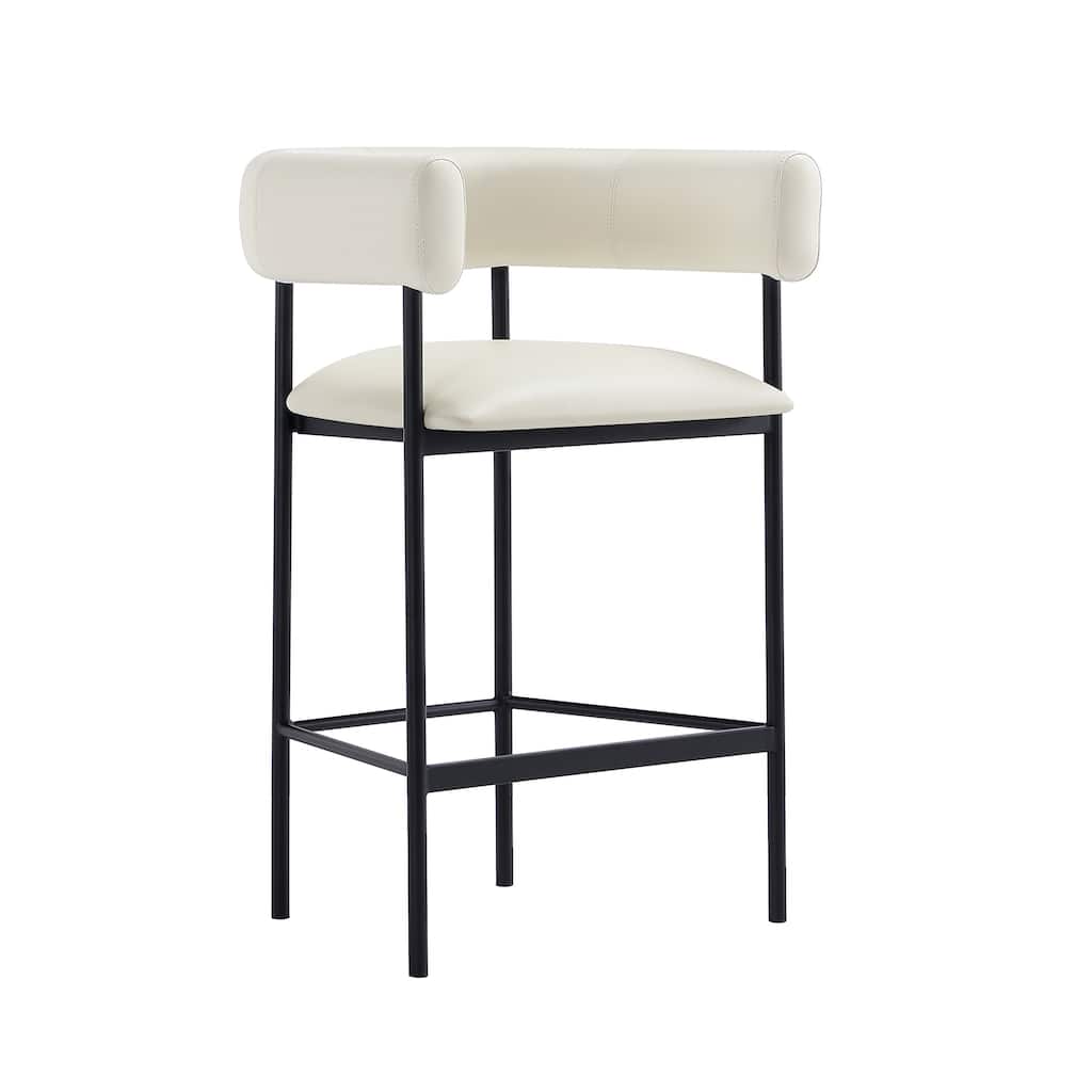Manhattan Comfort Onda Metal Vegan Leather Counter Stool