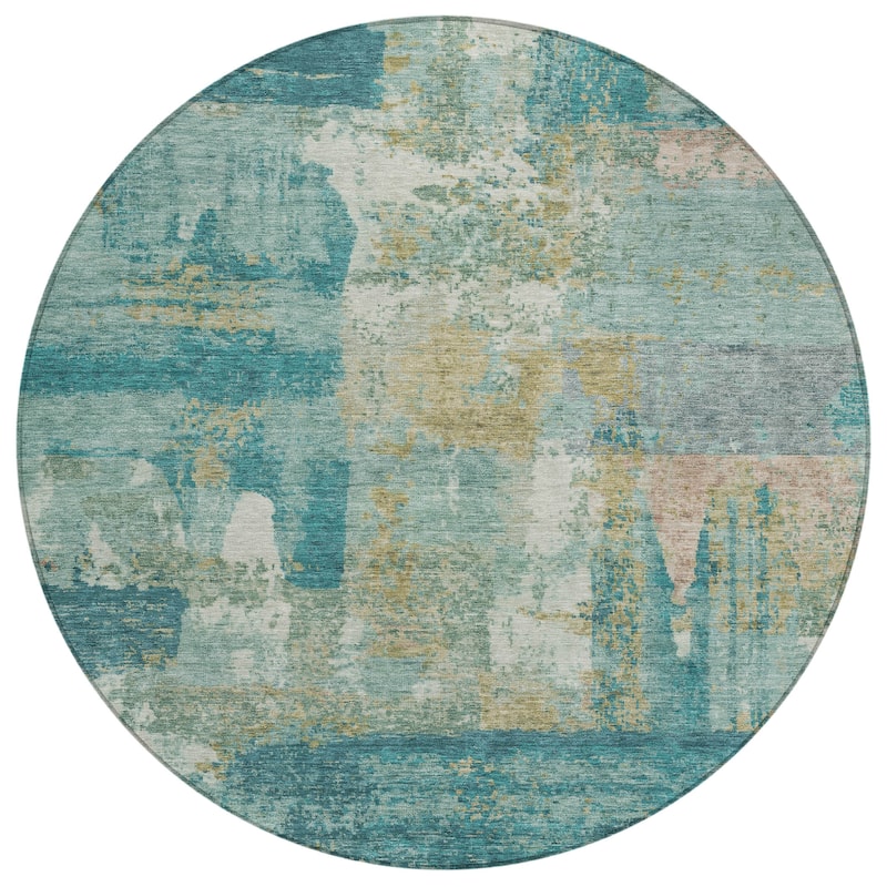 Machine Washable Indoor/Outdoor Contemporary Chantille Rug