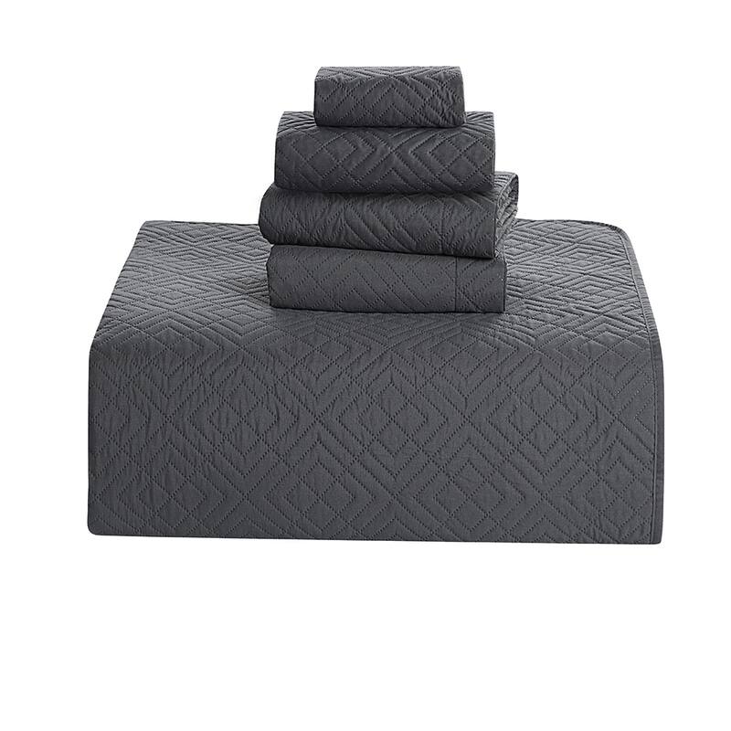 Clara Clark Bedspread Quilt Set - Embossed Pinsonic Lightweight Coverlet Set