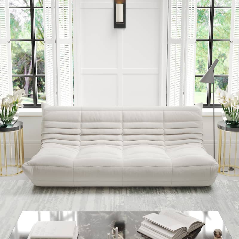 69 Inch Armless Teddy Fabric Soft Sofa Modern Couch