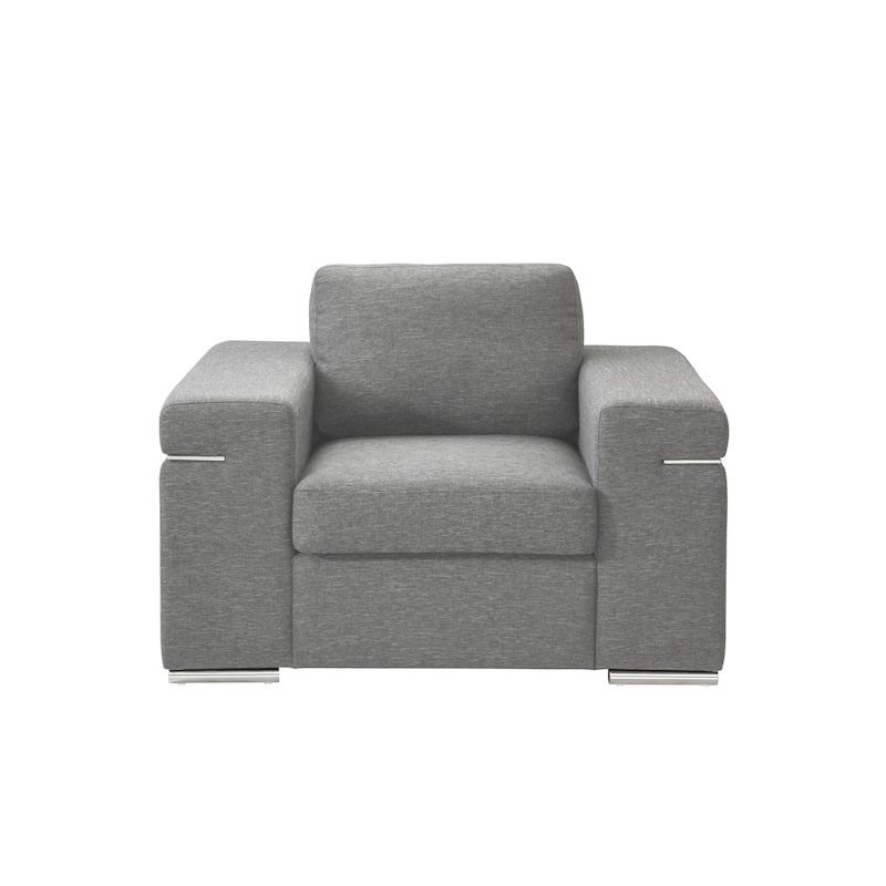 Gianna Light Grey Woven Fabric Arm Chair