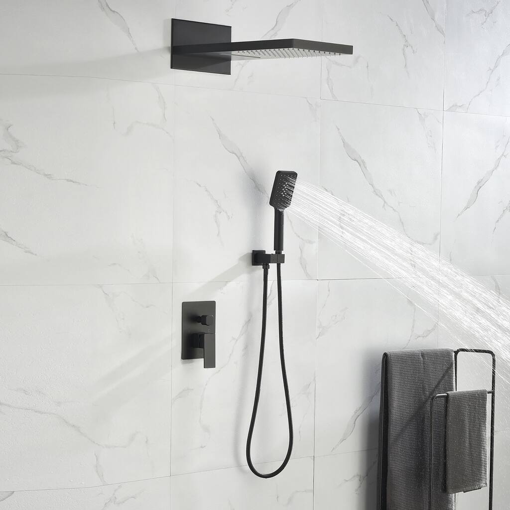 9-in Wall Mounted Shower System with Square Rain Shower Head