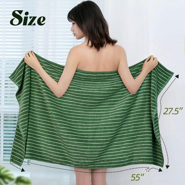 2 Pack Bath Towels 27.5x55 - Quick Dry Cotton, Forest Green