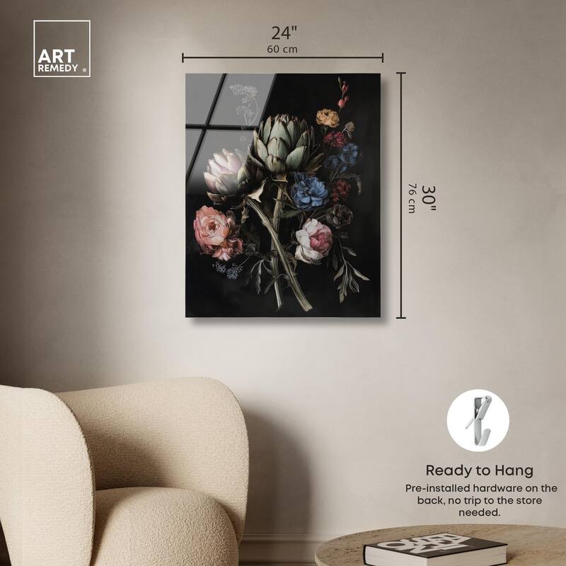 Moody Artichoke III Acrylic by Art Remedy, Ready to Hang