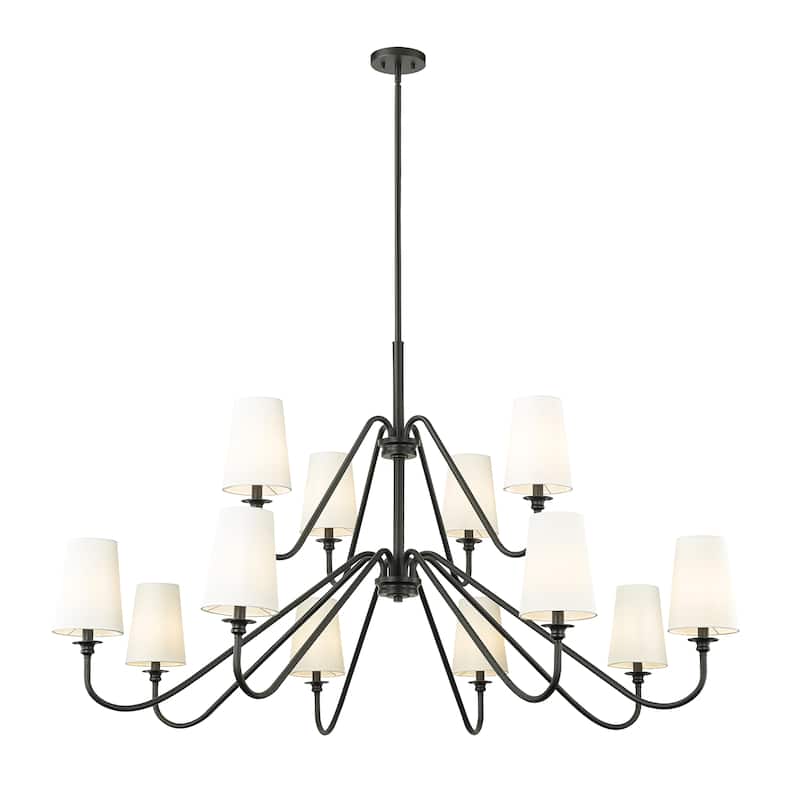 Gianna 12 Light Chandelier in Matte Black - Matte Black